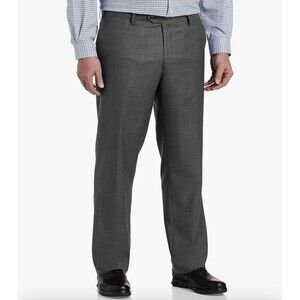 Shaquille O’Neal XLG Gray Plaid Men's Stretch Classic Fit Suit Pants 50W-30L NWT